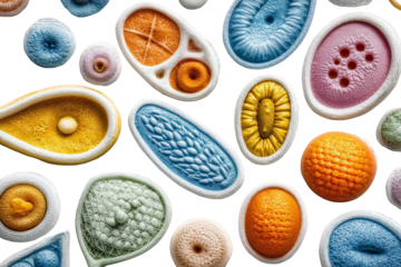 Colorful Diatoms On Black Background