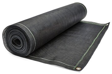 Rolled up black privacy screen fence netting material