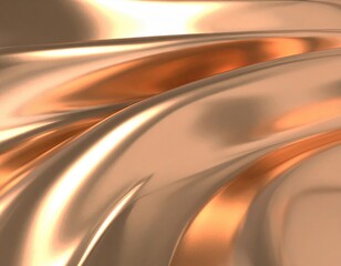Lustrous Rose Gold Metallic Waves in Soft Flowing Light.