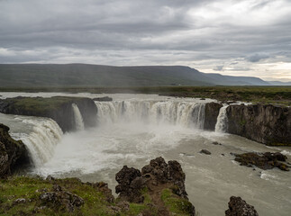 The waterfall Godafoss in Iceland