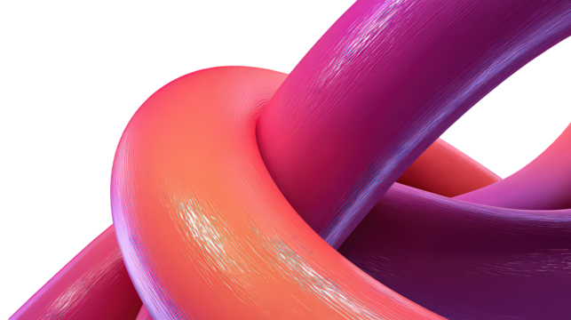 Abstract Intertwined Tubes In Vibrant Colors
