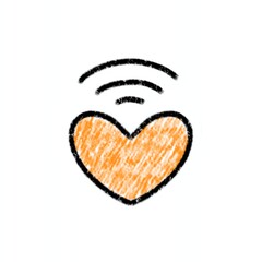 heart made of hand drawn doodle art style