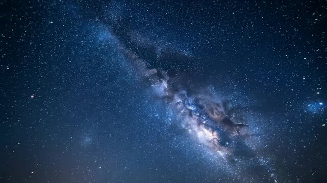 Night sky star trails with faint Milky Way