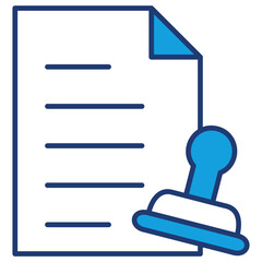 Obraz premium Stamp Document Blue Icon