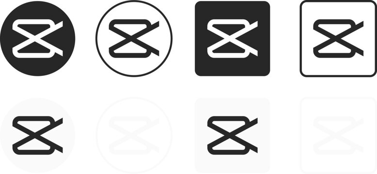 Capcut app icon. Social media video editor logo. social media content creation. CapCut application logos. app branding design