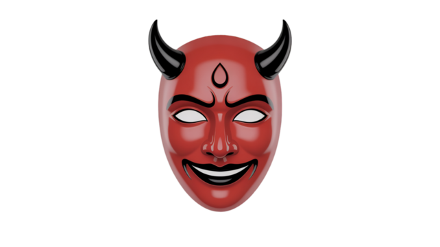devil mask on a wooden background