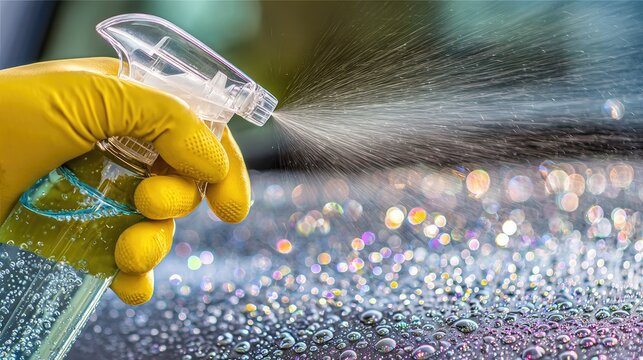 Hand Spraying Cleaning Solution - Powered by Adobe
