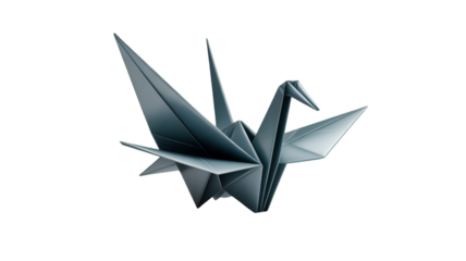 origami crane on white background