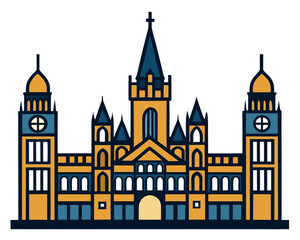 Fototapeta premium Creative details Parliament Vector Illustration | Government Building and Legislative Assembly Icon