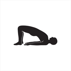 silhouette of a yoga person, a yoga girl in a yoga pose