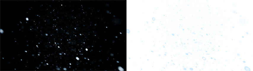 A snowflake overlay PNG on a black background, ideal for winter and festive designs with transparent quality