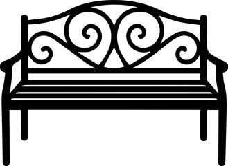 Vintage Park Bench Silhouette Icon