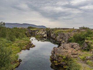 Obraz premium Flosagja canyon and river in Iceland