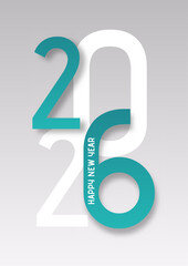 Happy New Year background with minimal modern text design