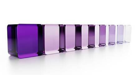 Purple Gradient Glass Blocks Abstract Art.