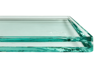 Clear Glass Panel Edge Detail with Waterlines