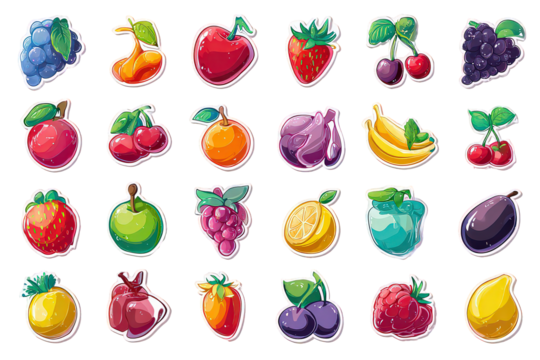 Colorful Pixel Art Fruit Collection