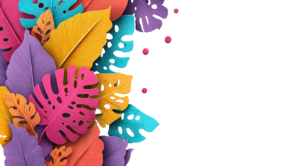 Colorful Tropical Leaves Abstract Background