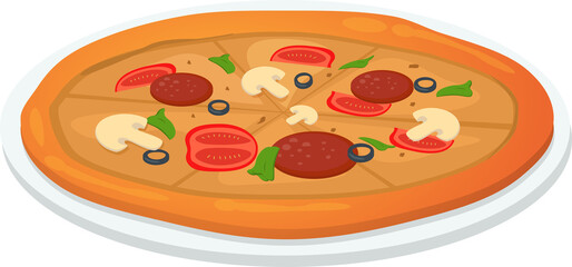 vector illustration of a pizza
