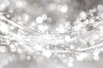 Glittering silver background with shimmering lights and sparkles for festive occasions and celebrations