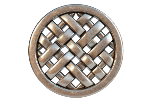Ornate Round Metal Design with Intertwined Pattern