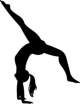 silhouette of a woman doing yoga, woman gymnastic