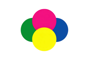 Primary Color Circle Diagram on Black Background