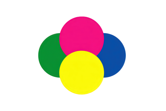Primary Color Circle Diagram on Black Background