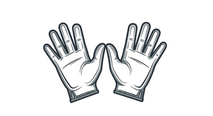 Obraz premium Vintage monochrome illustration of two open hands raised in a gesture of surrender or openness