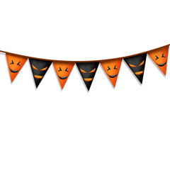 Scary Halloween Pumpkin Face Bunting Banner illustration 