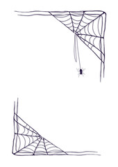 Halloween Spider Web black Frame background 
