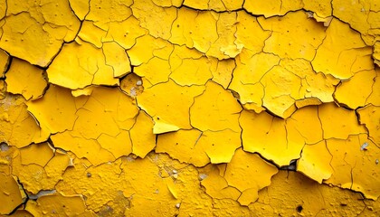 Cracked yellow paint texture