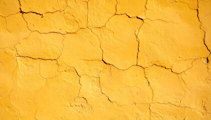 Obraz premium Cracked yellow painted surface