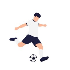 Vector illustration soccer player with ball on white background