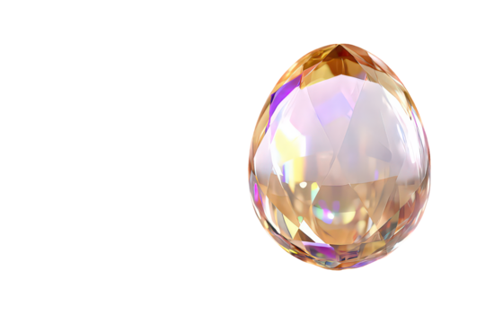 Abstract Glass Egg With Iridescent Colors