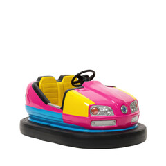 Colorful bumper car ride isolated PNG with Transparent Background