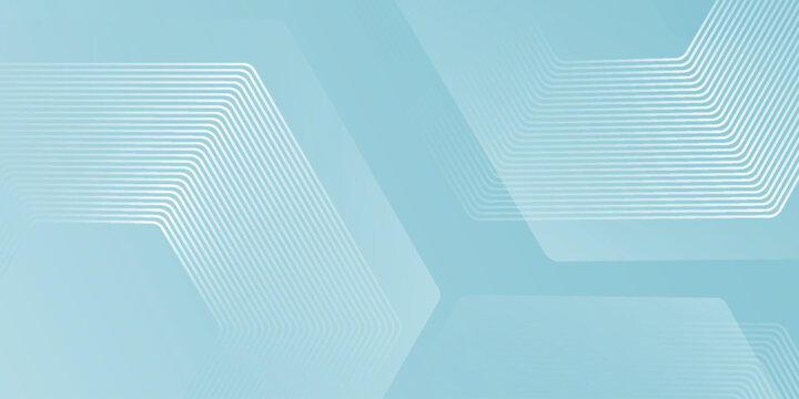 Blue and white gradient background with simple and elegant geometric hexagonal lines. Abstract background with modern overlapping line decoration. Vector illustration. Vol. 9