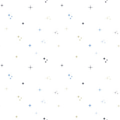 Seamless vector xmas pattern Black gold blue stars White background Minimalist festive design for Christmas New Year winter holidays luxury decoration, wrapping paper greeting cards digital product