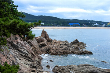 The beautiful landscape of seashore on summer.