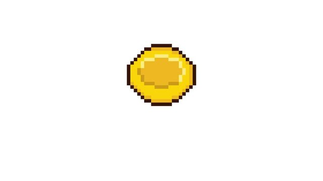 8-bit pixel art tossing gold coin upward looped animation 4k 30fps