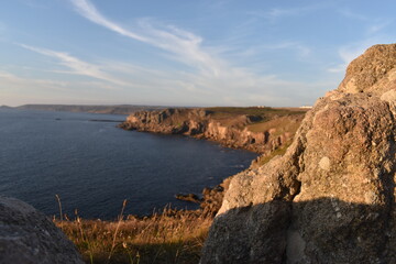 Cornish cliffs at sunset