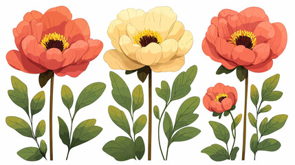 Fototapeta premium floral, flower, colorful flower, vivid, illustration, floral design, spring, Blossom floral, Spring fresh, Garden flower, Artistic design, floral arrangement, blossom, bloom, petal, nature, garden, fl