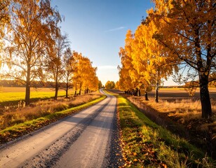 Obraz premium Autumn country road