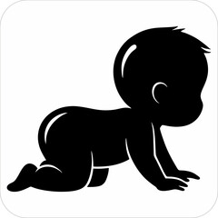 Baby crawling silhouette