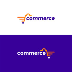 Modern Ecommerce Icon. Gradient Shopping Bag and Cart Symbol.