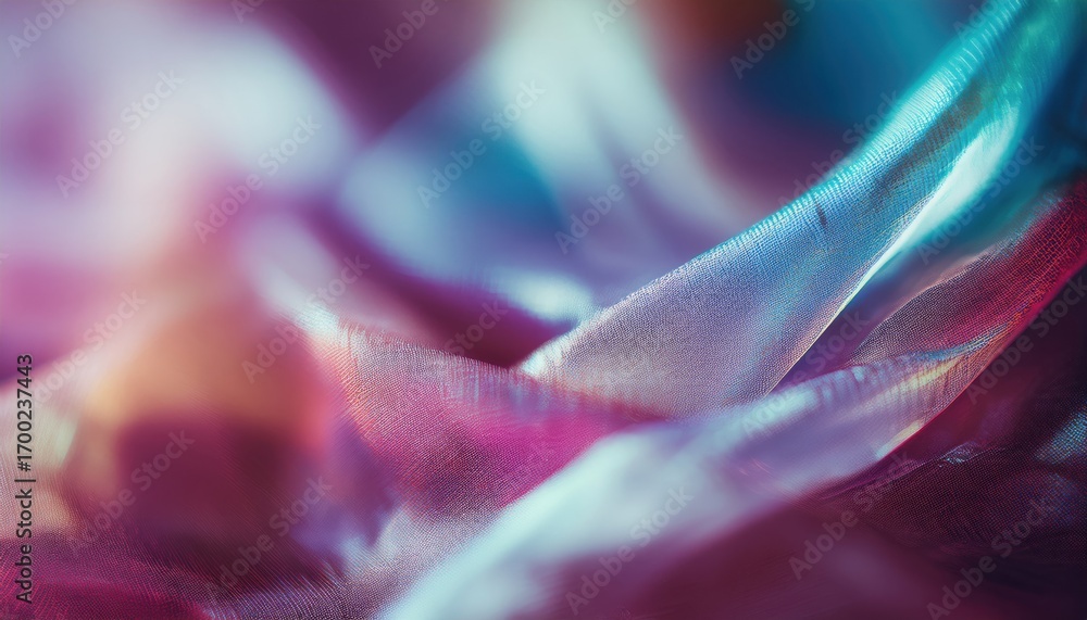Poster soft glowing fabric texture with vibrant multicolor hues in abstract waves perfect for backgrounds o