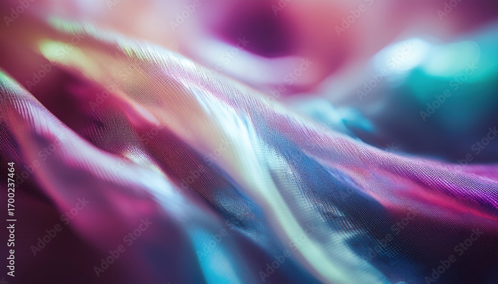 Poster soft glowing fabric texture with vibrant multicolor hues in abstract waves perfect for backgrounds o