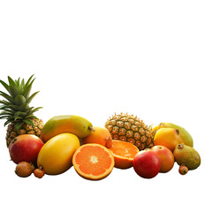 fruits isolated on white png transparent background with HD quality 
