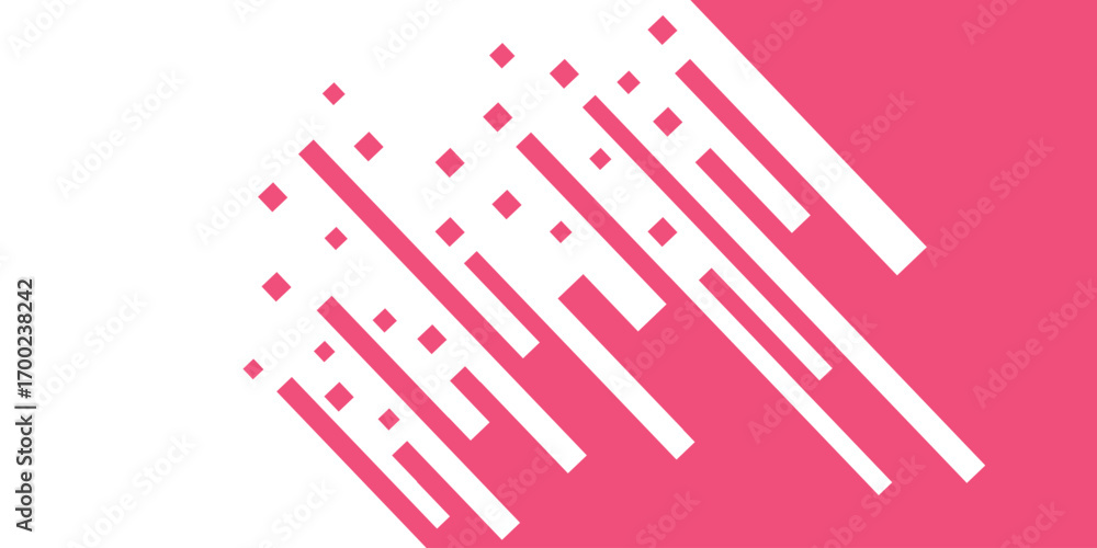 Poster diagonal geometric lines background. pink drop on white color diagonal. abstract background with col
