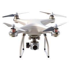 Modern drone quadcopter isolated on transparent background PNG &ndash; aerial photography and videography flying device for technology and travel design